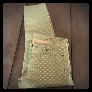 (J Crew) polka dot cropped pants